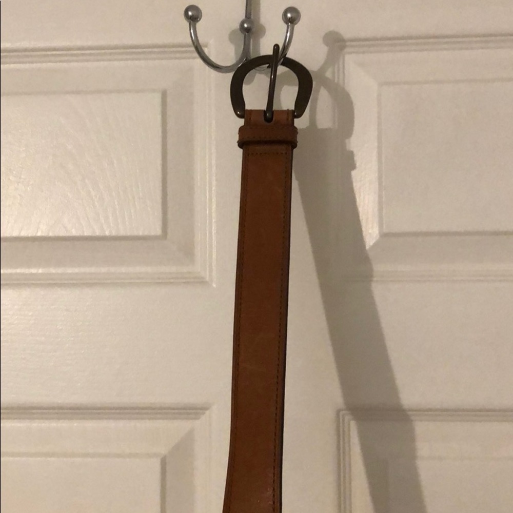 Plain brown leather RL belts